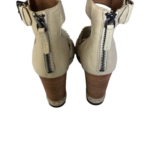 Frye Riviana Off White Feather Wedge Sandal 6 - Picture 4 of 8